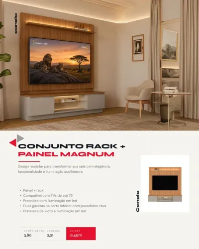 Conjunto Rack+Painel Magnum