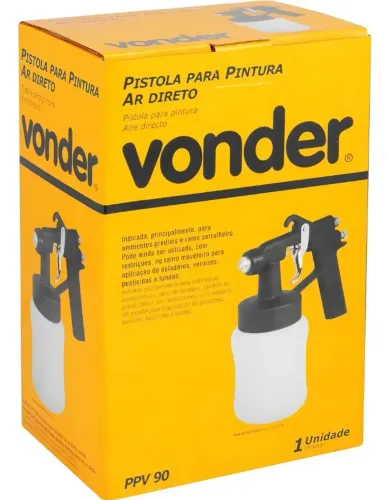 Pistola para pintura, com caneca plástica, ar direto, PPV 90, VONDER