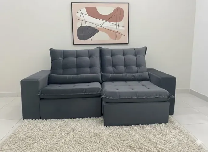 Sofá retratil e reclinavel elegante novo de loja