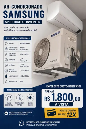 Ar condicionado Samsung inverte perfeito estado ( precisa desinstalar)
