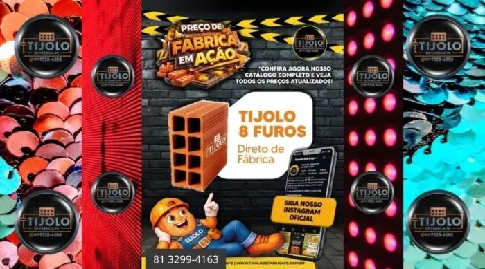 tijolo 8 furos fabricante em pernambuco 