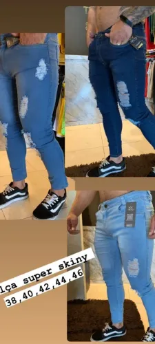 calças jeans destroyd