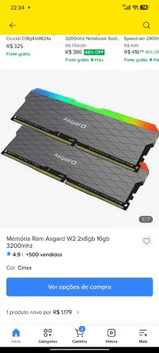 Memória ram asgard RGB 2x8