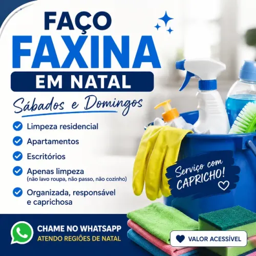 Faço faxina em Natal fim de semana