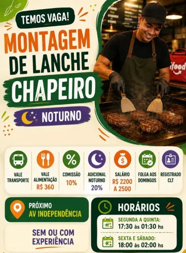 Chapa/montagem de lanche/ifood