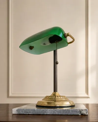 Abajur de mesa - Luminária de biblioteca vintage