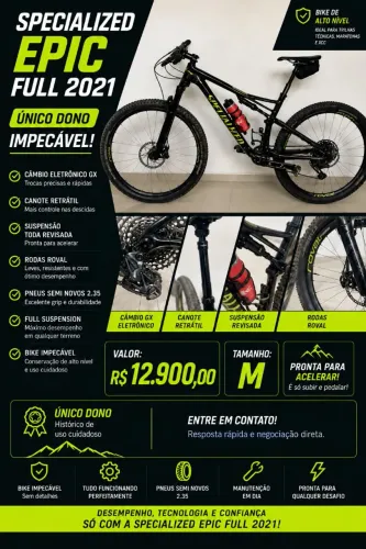 Bicicleta 29 Carbono Specialized Epic Comp Único Dono