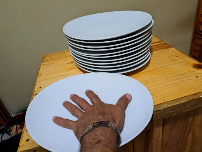 Prato oval novos 31cm porcelana 