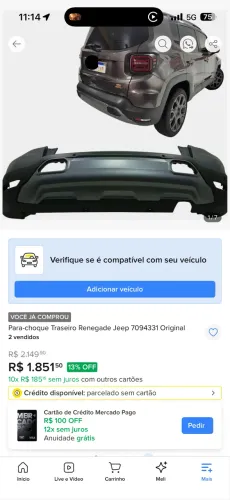 Pára-choque Jeep Renegade S 2023 a 2026