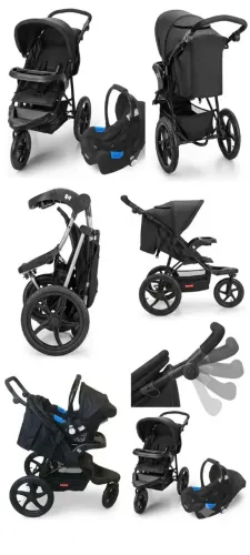 Carrinho de Bebê 3 Rodas Fisher Expedition TS Até 15Kg Preto - BB587, Fischer, Preto