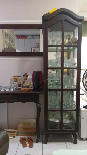 Conjunto Cristaleiras, Aparador e Espelho Rústicos 