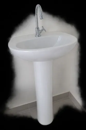 Lavatório de banheiro de coluna + torneira