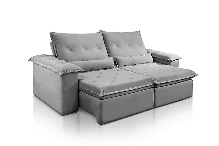 SOFA RETR SF.4250 VALENCIA 210CM VEL CINZA r77