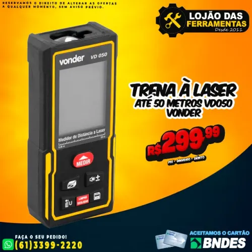 Trena à Laser Até 50 Metros VD050 Vonder