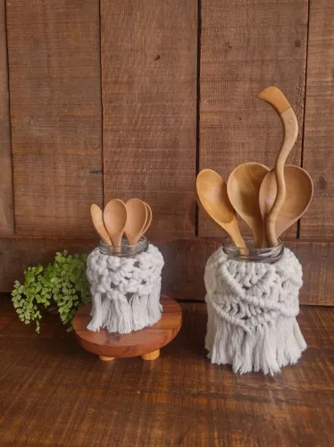 Organizador Decorativo em Macramê  Porta Utensílios Artesanal Boho PROMOÇÃO 