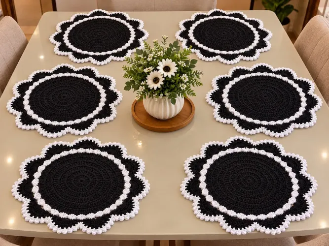 ? JOGO AMERICANO DE CROCHÊ - ELEGÂNCIA FEITA À MÃO! ?