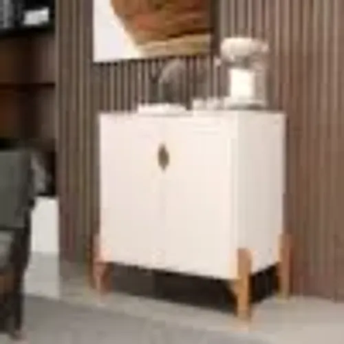 Buffet 2 Portas Clarice Off White/Cedro em MDP tt14 S
