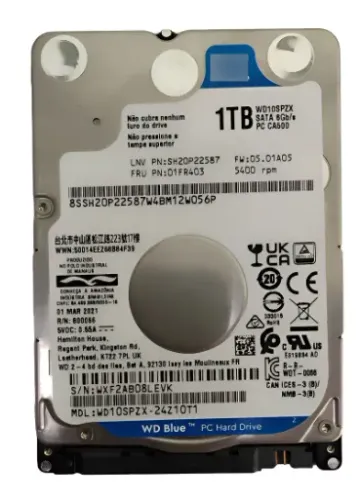 Disco Rígido Interno Western Digital 1 TB WD10SPZX Prateado