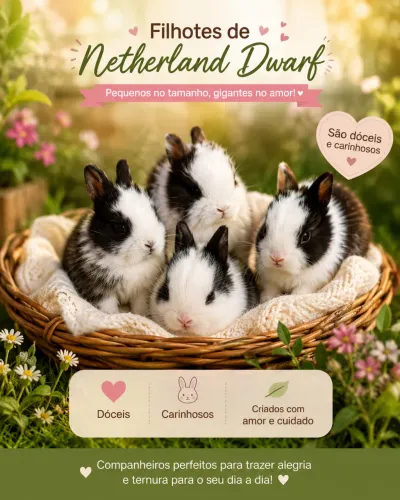 Filhotes de Coelhos Netherland Dwarf