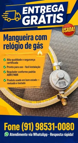 Mangueira e relógio gás entrega