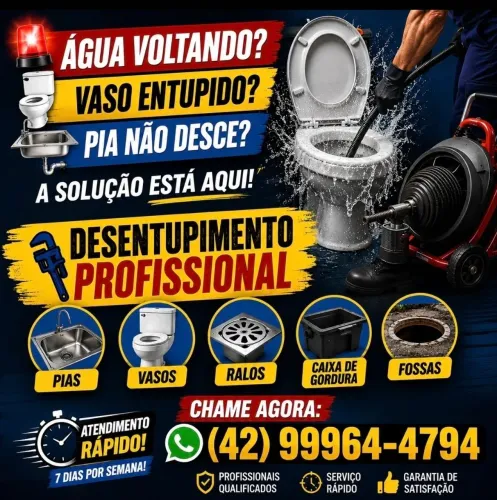 Entupiu? Encanador união da vitória e porto união 
