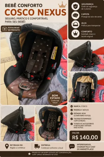 Bebê conforto cosco bem conservado