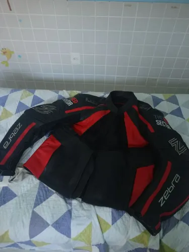 Jaqueta de couro moto Zebra