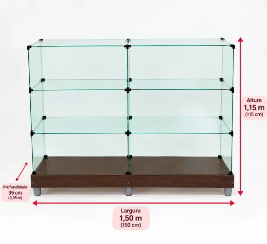 Balcão Vitrine de Vidro