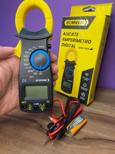 Alicate Amperímetro Digital Multímetro Detector de Tensão - BOM-6004 BomVink an3