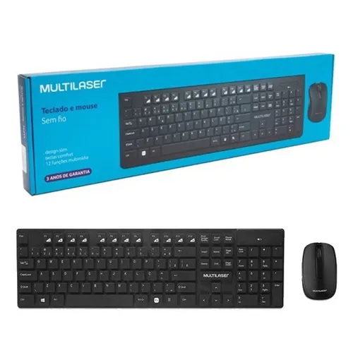 Teclado e Mouse Sem Fio USB Multilaser TC251