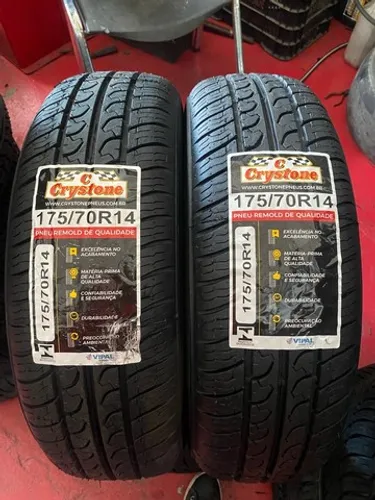 Par de pneus 175/70r14 remolde novo 
