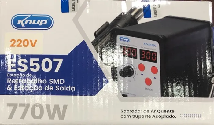 Estação de solda e retrabalho SMD c/soprador de ar quente digital 720W 220V KP-ES507