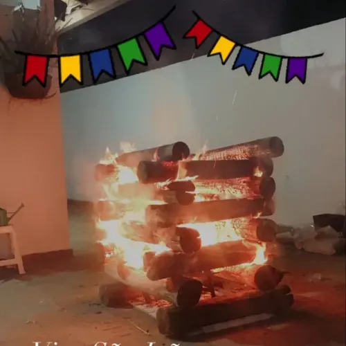 Fogueira São João Festa Junina lareira, tacho, pira, fogo de chão