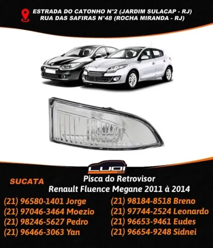 Pisca do Retrovisor Renault Fluence Megane 2011 à 2014