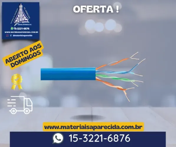 Cabo de Rede Par trancado azul por metro - novo