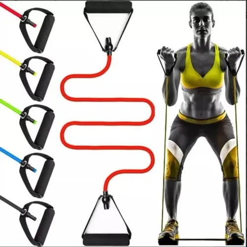 Elástico Malhar Powertube Extensor Flexível Com Pegadores Macios