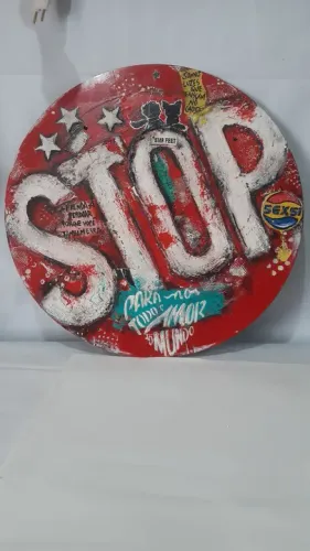 PLACA(QUADRO) STOP PINTADO A MÃO  