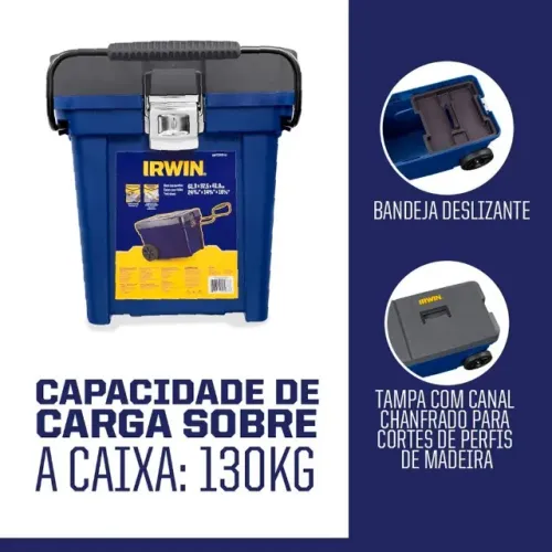 Caixa de Ferramentas com Rodas Contractor 53 Litros Irwin IWST33027-LA