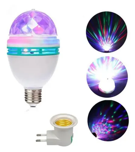 Lâmpada Giratória RGB Bocal