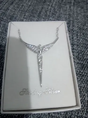 Cordão de prata Starling silver anjo 