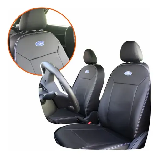 CAPA BANCO CURVIN COURO FORD KA 2015 BIPARTIDO PRETO - GTR