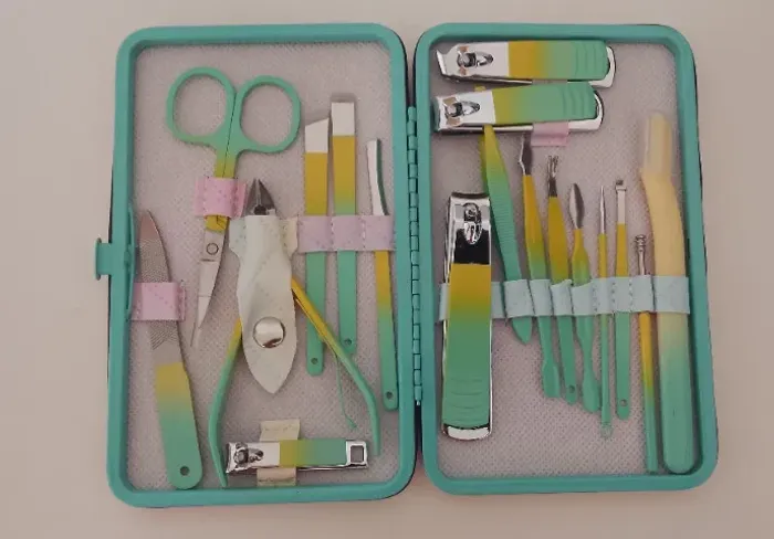 Kit Profissional De Manicure Em Aço Inoxidável Estojo,18 Pcs