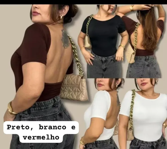 Body suplex poliamida light com costas de fora várias cores Tam único 
