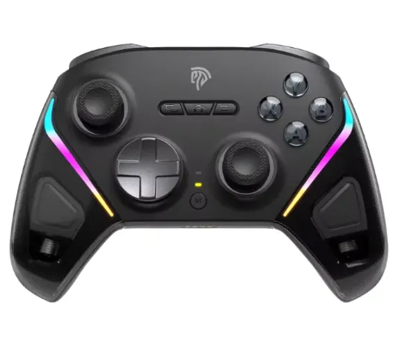 Controle Sem Fio Easysmx D10 Hall Effect Rgb Com Dock