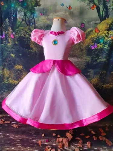 Vestido Princesa Peach - Fantasia Infantil