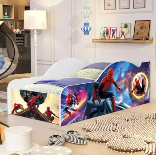 Cama Juvenil Carro (Menino) Homem-Aranha 100% MDF