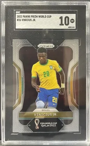 Card 2022 Panini Prizm World Cup Vinicius Jr #36 Sgc 10 Gem