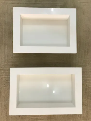 02 Nichos em Quartzo Branco para Banheiro