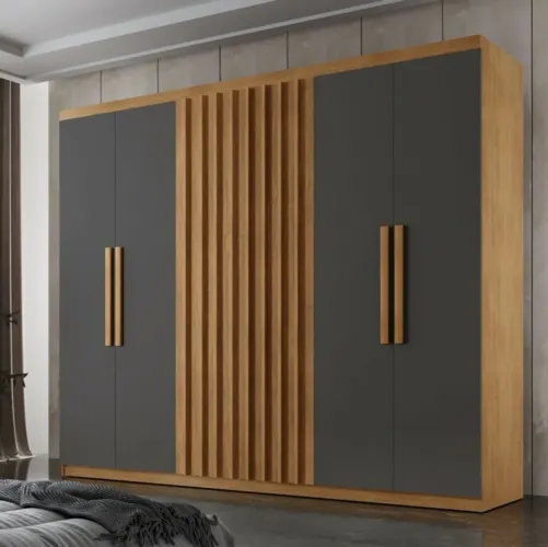 Guarda-Roupa 6 Portas 1,80 m Naturale/Off White Flex tt65