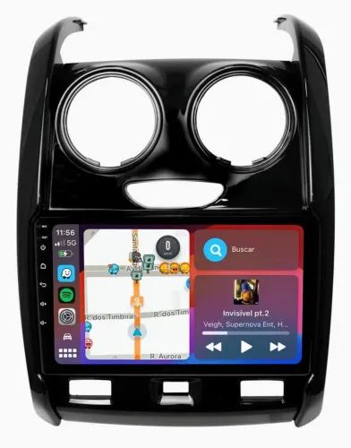 Multimídia 9" Adak + Moldura Duster / Oroch 2015 a 2019. 64Gb Rom e 2Gb Ram
